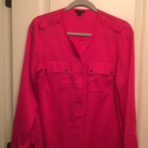 Ann Taylor pink long sleeve blouse